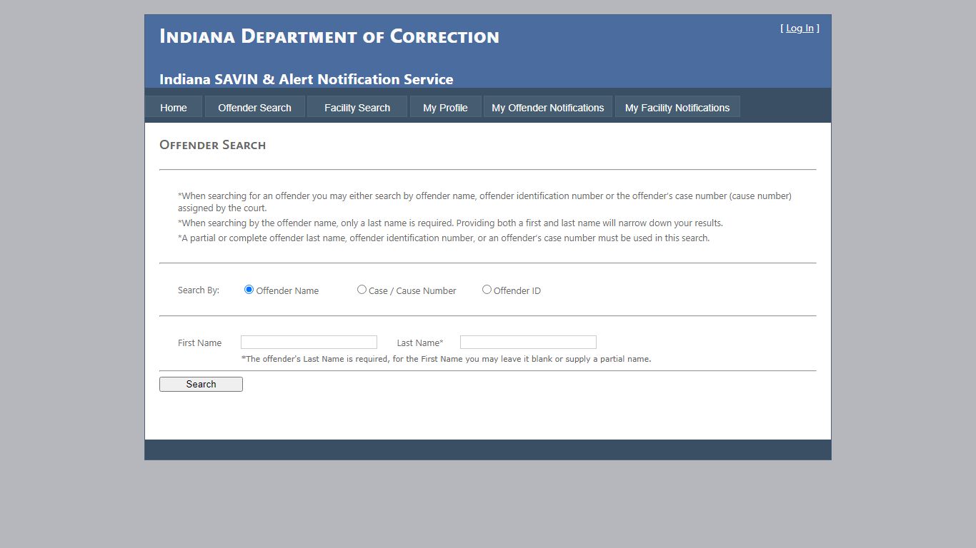Offender Search - Indiana